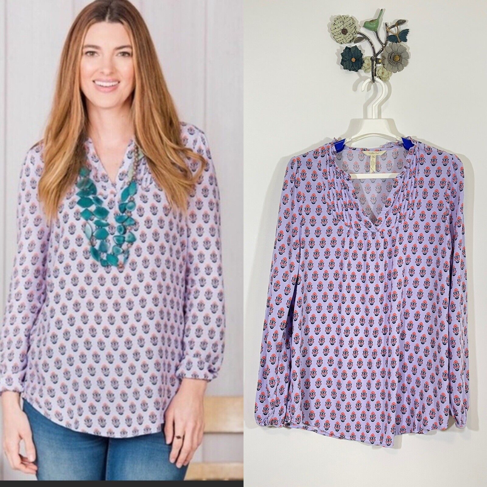 Matilda Jane Delicate Topiary Tunic Top Adventure Begins Purple Women Medium